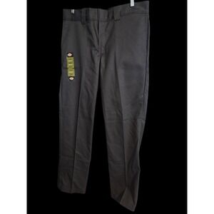 Dickies Work Pants Mens 34x32 Black Flex Slim Fit Straight Leg Flat Front NWT